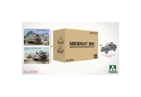 Збірна модель 1/35 Набір Американські танки Шерман (M4A1(76W) VVSS & M51 "Degem Alef") та джип Willys Takom 2207W