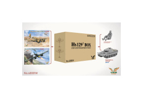 Збірна модель 1/48 Набір Henschel 129 B2 + 129 B3 + танк Пантера А та фігурка Takom 48001W
