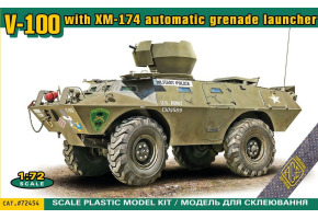Збірна модель 1/72 Бронеавтомобіль V-100 з автоматичним гранатометом XM-174 ACE 72454