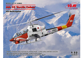  Scale plastic model  1/32 US Attack Helicopter AH-1G Arctic Cobra ICM 32063