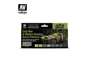 Набір акрилових фарб Холодна війна та сучасні зелені тони (Cold War & Modern Russian Green Patterns) 8 шт Vallejo VAL 71621