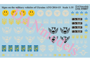 Декаль 1/35 Емблеми на техніку України АТО, 2014-2015р. DANModels 35007