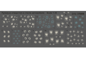 Декаль 1/35 Пулеві отвори у склі автомобіля DANModels 35008