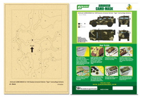Airbrush CAMO-MASK for 1/35 Russian Armored Vehicle "Tiger" Camouflage Scheme