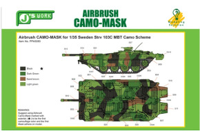 Airbrush CAMO-MASK for 1/35 Sweden Strv 103C MBT Camo Scheme