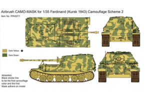 Airbrush CAMO-MASK for 1/35 Ferdinand (Kursk 1943) Camouflage Scheme 2