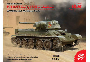 T-34/76 (produced early 1943), Soviet medium tank II WW