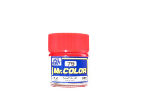 Shine Red gloss, Mr. Color solvent-based paint 10 ml / Сяючий червоний глянсовий