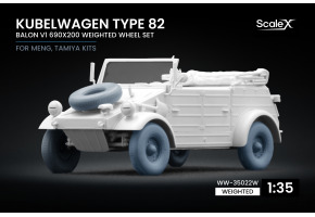 Набір коліс (з деформацією) для Kubelwagen type 82 BALON v1 (690×200) від Meng, Tamiya ScaleX WW-35022W