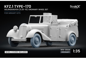 Набір коліс для Kfz.1 Type-170 VK Geländereifen (5.25-16) для Miniart ScaleX WW-35026