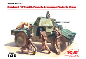 French command armored car Panhard 178 with crew