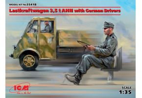 Збірна модель 1/35 Вантажівка  Lastkraftwagen 3,5 t AHN з німецькими водіями ICM 35418