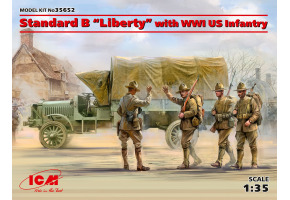 World War I American truck Standard B "Liberty" with US infantry