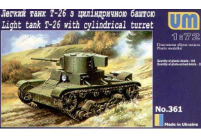 Збірна модель 1/72 Радянський танк Т-26 з циліндричною вежею UniModels 361