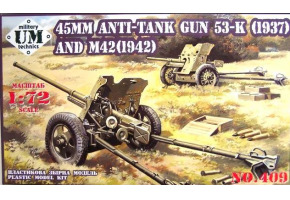 Збірна модель 1/72 45мм Протитанкова гармата 53-К та М42 UniModels 409