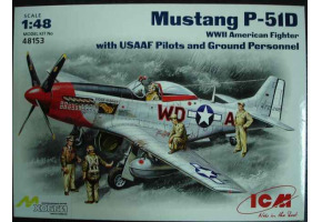 Mustang P-51D with USAAF Pilots and Ground Personnel