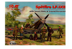 Spitfire LF.IXE with Soviet Pilots and Ground Personnel