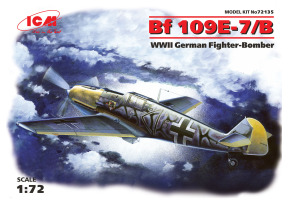 Збірна модель 1/72 німецький винищувач-бомбардувальник Messerschmitt Bf 109E-7/B ICM 72135