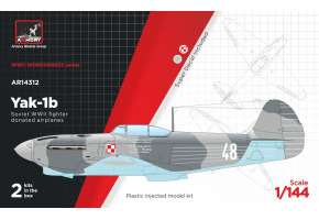 Збірна модель 1/144 Радянський винищувач Яковлєв Як-1б (Donated Airplanes) Armory Models Group 14312