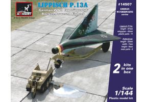 Збірна модель 1/144 Німецький перехоплювач Lippisch P.13a w/ Kettenkrad Armory Models Group 14507