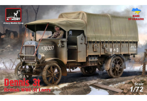 Збірна модель 1/72 Британська вантажівка Dennis 3t часів Першої світової війни з бортовим кузовом Armory Models Group 72101