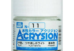 Water-based acrylic paint Acrysion Flat White Mr.Hobby N11