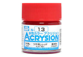 Water-based acrylic paint Acrysion Flat Red Mr.Hobby N13
