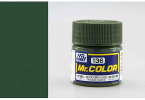 russian Green 2 flat, Mr. Color solvent-based paint 10 ml. (російський Зелений 2 матовий)