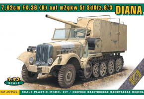 Збірна модель 1/72 Німецька САУ 7,62cm FK.36 (R) mZgkw 5t "Diana" Sd.Kfz. 6/3 ACE 72574
