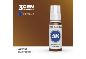 Акрилова фарба RUSTY BRASS METALLIC - ЛАТУНЬ-ІРЖА МЕТАЛІК / INK АК-Interactive AK11195