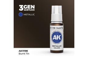 Акрилова фарба BURNT TIN METALLIC - СПАЛЕНЕ ОЛОВО МЕТАЛІК / INK АК-Interactive AK11198