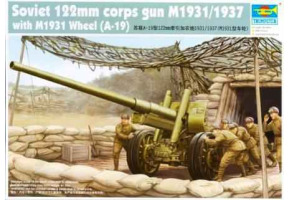 Збірна модель 1/35 Радянська 122-мм буксирована гармата типу А-19 1931/1937 (з колесами) Trumpeter 02316