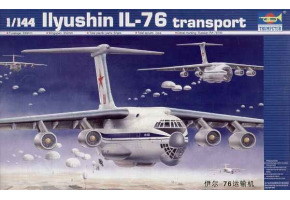 Збірна модель 1/144 Транспортний літак Ilyushin ІЛ-76 transport Trumpeter 03901