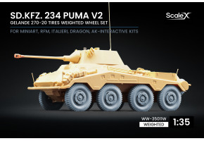 Wheel set (with deformation) for Sd.Kfz. 234 Puma v2 for Dragon, Miniart, RFM, Italeri, AK Interactive ScaleX WW-35011W