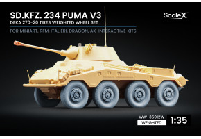 Wheel set (with deformation) for Sd.Kfz. 234 Puma v3 from Dragon, Miniart, RFM, Italeri, AK Interactive ScaleX WW-35012W