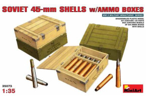 Soviet 45 mm shells with boxes