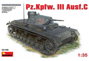 Scale model 1/35 German tank Pz.Kpfw. III Ausf C MiniArt 35166