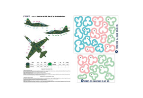 Foxbot 1:32 Clover camouflage masks for the Su-25UB aircraft of the Ukrainian Air Force (No. 65 blue)