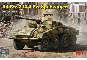 Сборная модель 1/35 Бронеавтомобиль Sd.Kfz.234/4 Pz.Spähwagen с полным интерьером РФМ RM-5118