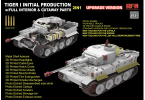 Збірна модель 1/35 Танк Tiger I, початковий випуск, початок 1943, оновлена версія з повним інтер'єром RFM RM-5131