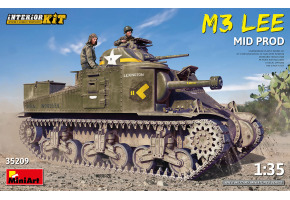 Збірна модель 1/35 Танк M3 Lee Mid Prod. з інтер'єром Miniart 35209