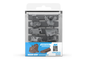 Набір 1/35 Бетонні руїни - Елементи основи (3D-друк / 8 шт.) AK-Interactive AKBIT0023