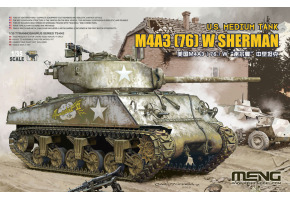 Збірна модель 1/35 американський  танк M4A3 (76) W Sherman Meng TS-043