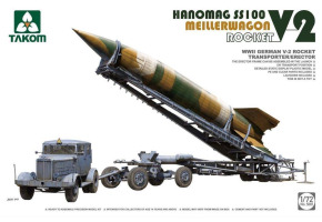 Scale model 1/72 German V-2 rocket transporter Meillerwagen+Hanomag SS100 Takom 5001