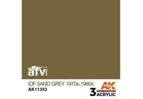 Акрилова фарба IDF SAND GREY / 1970-1980 Пісочно-сірий Ізраїль 1970-1980–AFV АК-interactive AK11353