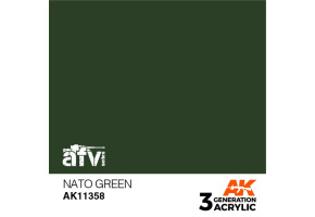 Акриловая краска NATO GREEN / Зеленый НАТО – AFV АК-interactive AK11358