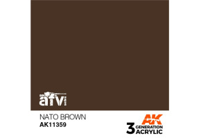 Акриловая краска NATO BROWN / Коричневый НАТО – AFV АК-интерактив AK11359