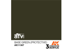Акрилова фарба BASE GREEN (PROTECTIVE) / Базовий зелений (захисний) – AFV АК-інтерактив AK11367