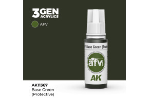 Акрилова фарба BASE GREEN (PROTECTIVE) / Базовий зелений (захисний) – AFV АК-інтерактив AK11367