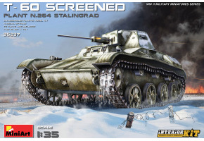 Сборная модель 1/35 Советский легкий танк Т-60 экранированный (завод 264 Сталинград) с интерьером